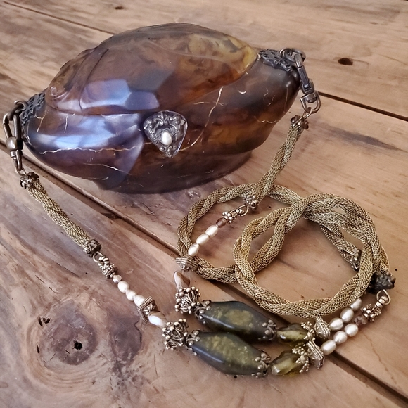 Maya Evangelista Handbags - Vintage Maya Resin Handbag Amber Purse EUC